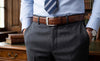 Men's Leather Dress Belt 1.25" Wide - Black, Burgundy, Tan - Made in USA