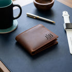 Personalized Leather Wallet Engraved RFID Men Wallet, Custom Fathers Day Bifold Gift for Dad Husband Boyfriend Him Anniversary Birthday Gift