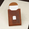 Leather Cash Wallet, Slim Card & Cash Holder, Handmade Minimalist Wallet, Front Pocket, Flap Wallet, Everyday Wallet - Cognac Waxy