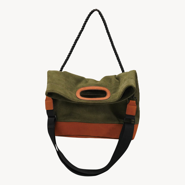KAKAVY TRIO 3-Way Convertible Bag with fold-over top, cutout handle and shoulder straps