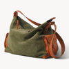 Olive Green Leather Pocket Crossbody Bag