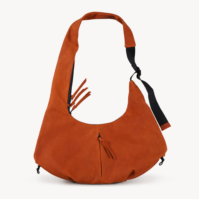 Full front view of the orange bag