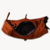 Orange Multi-Zip Leather Crossbody Bag