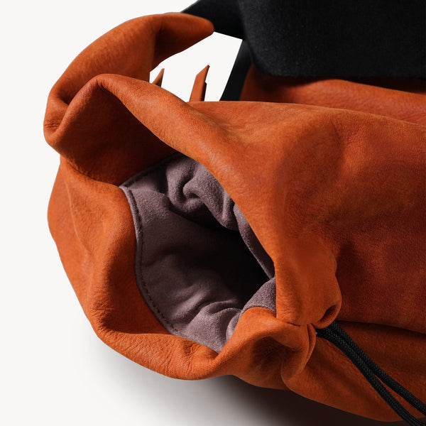 Orange Multi-Zip Leather Crossbody Bag