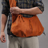 Orange Multi-Zip Leather Crossbody Bag