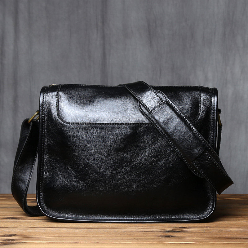 Vintage Top Grain Leather Men's Crossbody Messenger Bag