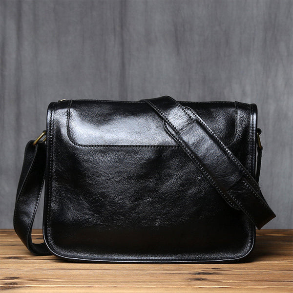 Vintage Top Grain Leather Men's Crossbody Messenger Bag
