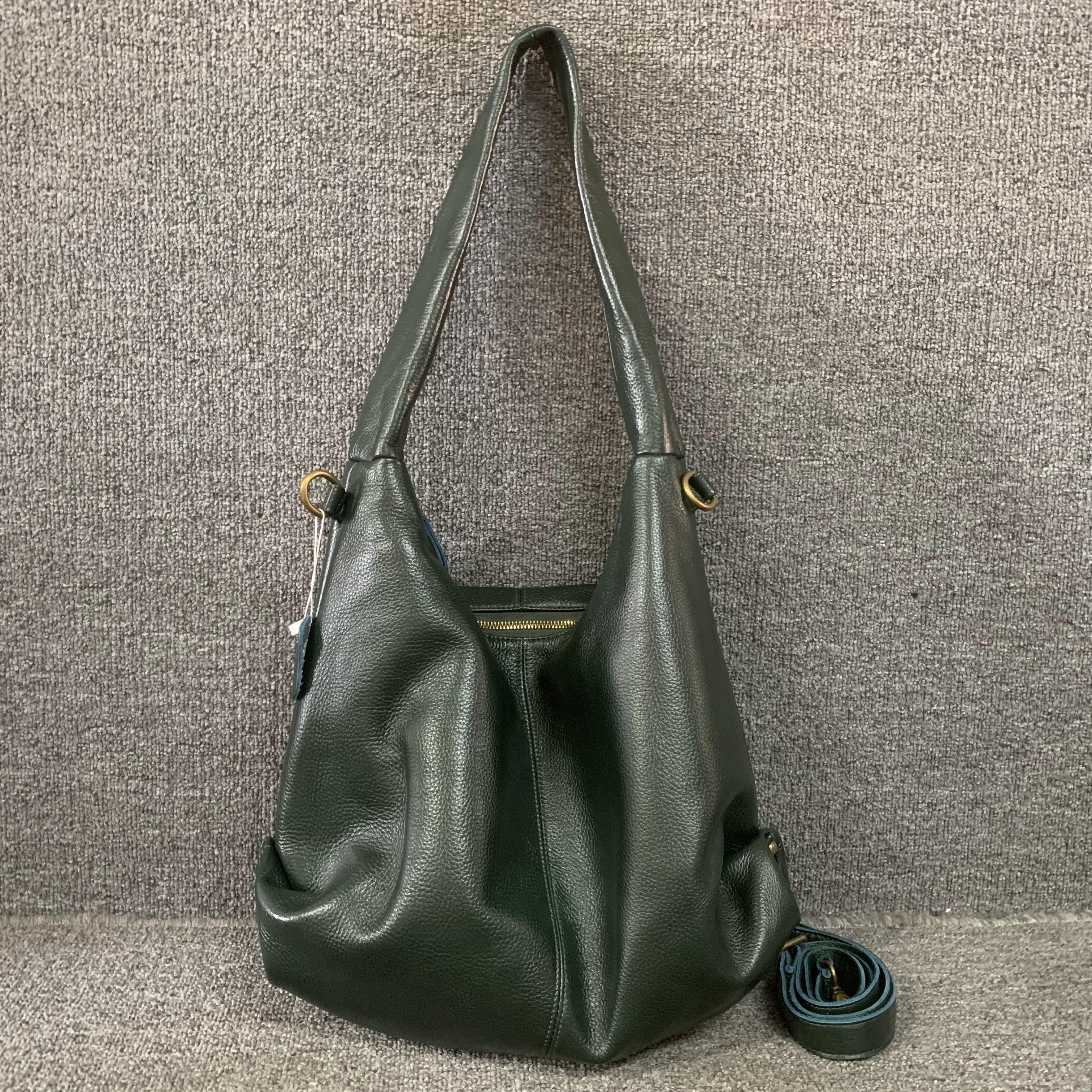 Soft Genuine Leather Hobo Tote Bag - Large Shoulder Bag