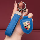 Echt lederen Porsche sleutelhanger