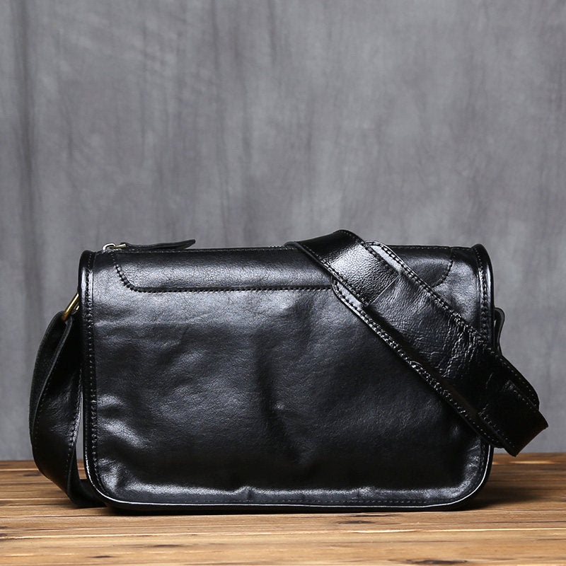 Vintage Top Grain Leather Men's Crossbody Messenger Bag