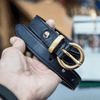 Vintage Full-Grain Leather Belt | Solid Brass Ring Buckle