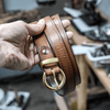 Vintage Full-Grain Leather Belt | Solid Brass Ring Buckle