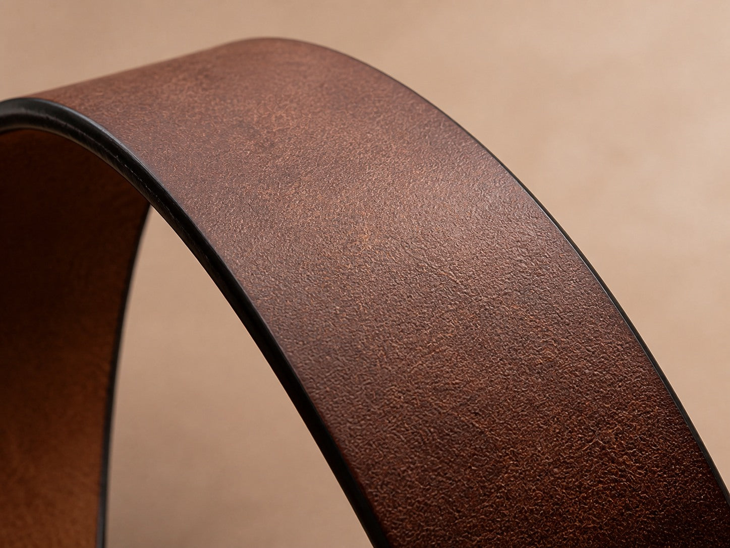 Macro view of Coffee waxed leather grain and tonal variation